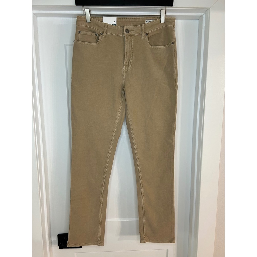 32 Degrees Cool Mens 5 Pocket Stretch Pant Slim Straight Fit Khaki Tan 32x32 NEW
